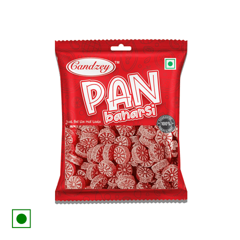 Candzey Sugar Boiled Hard Pan Banarsi Candy, 100 gm Pouch