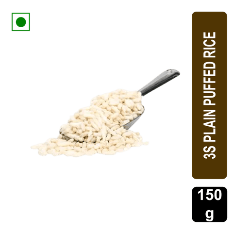 3 S Plain Puffed Rice, 150 gm Pouch