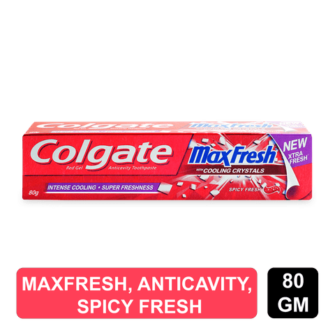 Colgate Maxfresh Red Gel Anticavity Toothpaste with Cooling Crystals, Spicy Fresh, 70 gm Box