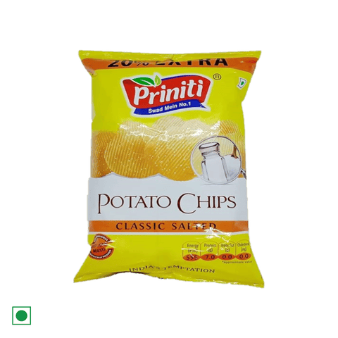 Priniti Classic Salted Potato Chips, 61 gm Pouch
