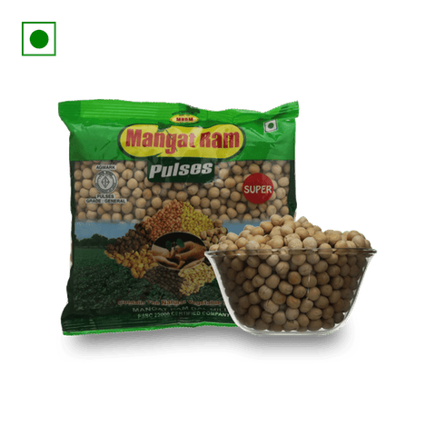 Mangat Ram Pulses Safed Matar, 500 gm Pack
