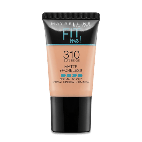 Maybelline New York Fit Me Matte+Poreless Liquid Foundation - 310 Sun Beige, 18 ml Tube