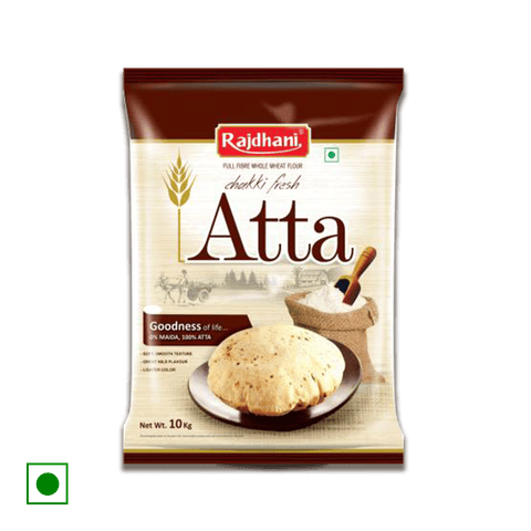 Rajdhani Chakki Fresh Atta, 10 kg Pouch