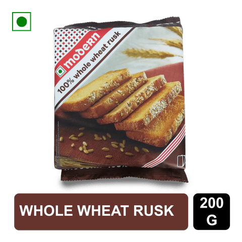 Modern 100% Whole Wheat Rusk, 200 gm Pack