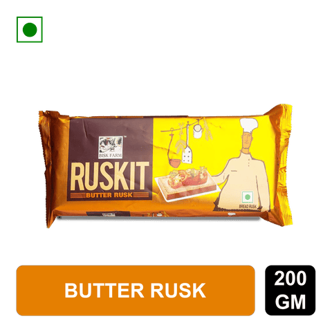 Bisk Farm Ruskit Butter Rusk, 200 gm Pouch