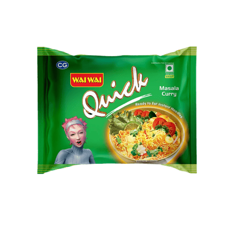 Wai Wai Quick Ready to Eat Noodles - Vegetable Curry, 65 gm Pouch