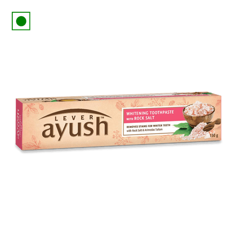Lever Ayush Whitening Toothpaste With Rock Salt, 150 gm Box