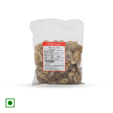 Balaji Foods Banana Chips - Pepper, 200 gm Pouch
