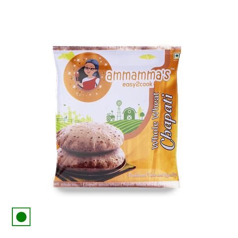 Ammamma's Easy2Cook Whole Wheat Chapati, 400 gm Pouch