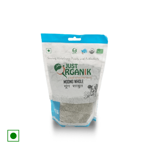 Just Organik Moong Whole Sabut, 500 gm Pouch