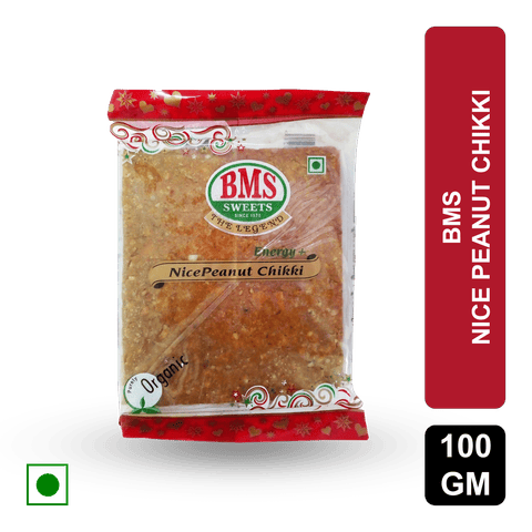 BMS Nice Peanut Chikki, 100 gm Pack