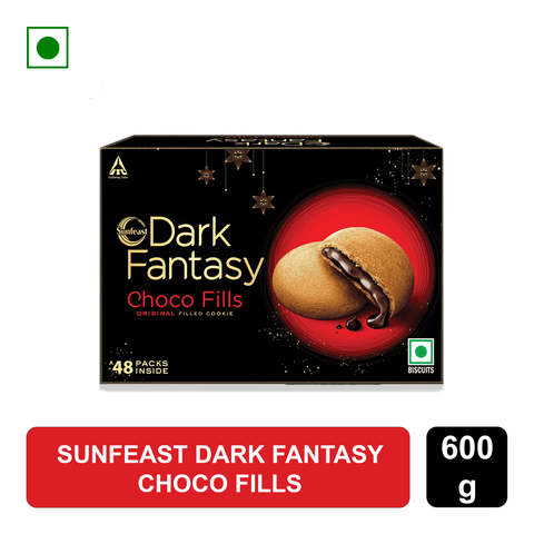 Sunfeast Dark Fantasy Choco Fills Cookies Biscuits, 600 gm Box