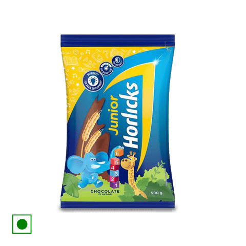 Horlicks Junior Chocolate Flavour Health & Nutrition Drink, 500 gm Pouch