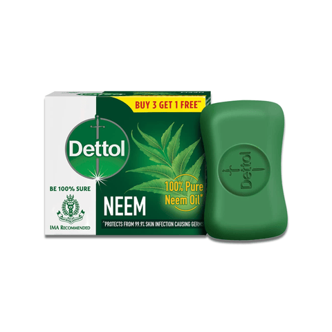 Dettol Neem Soap B3G1 Free @ 75 G, 300 gm Pack