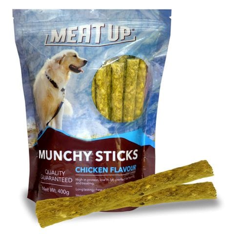 Meat Up Munchy Sticks Chicken Flavour Dog Treats, 400 gm Pack