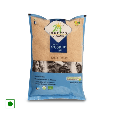 24 Mantra Organic Wheat Bran, 500 gm Pack