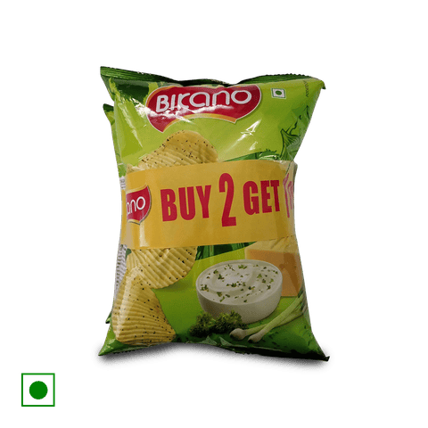 Bikano Yummy Chips Cream And Onion Combi Pack, 198 gm Pouch