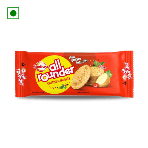 Sunfeast All Rounder Thin Potato Biscuits, 32.9 gm Pouch