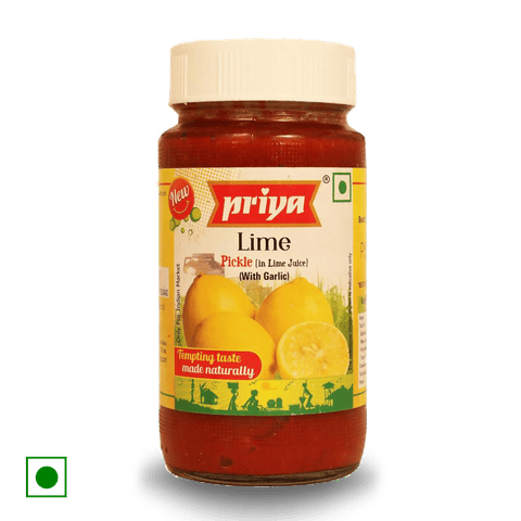 Priya Pickle Lime With Garlic, 500 gm Bottle