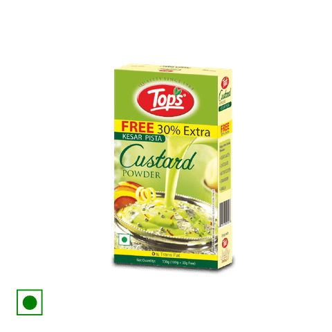 Tops Kesar Pista Custard Powder, 130 gm Box