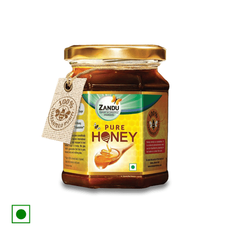 Zandu Pure Honey, No Added Sugar, 250 gm Jar