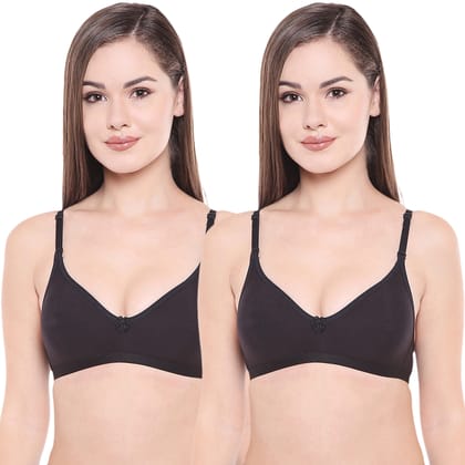 Bodycare Women Cotton Spandex Full Coverage Non Padded Regular Bra Pack - 2 E1575BB