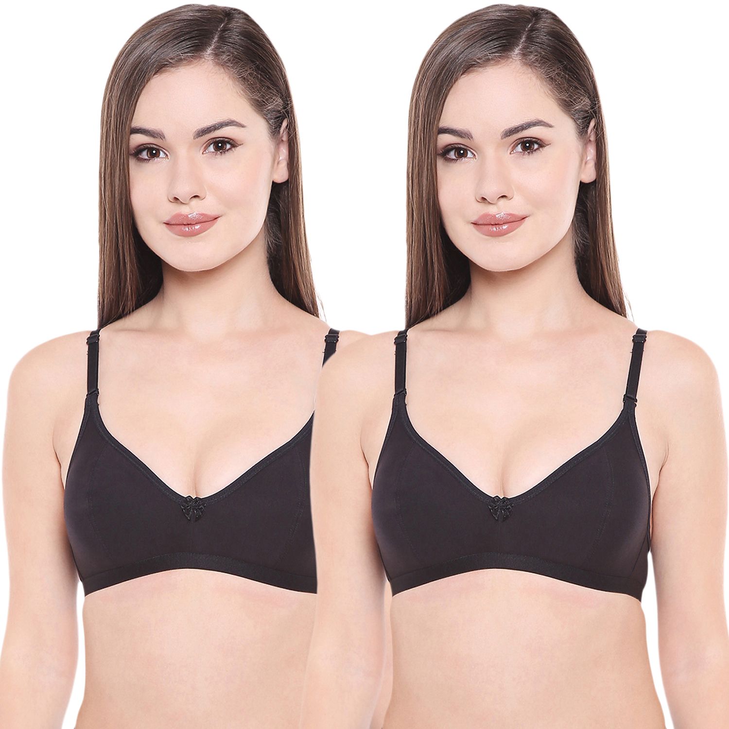 Bodycare Women Cotton Spandex Full Coverage Non Padded Regular Bra Pack - 2 E1575BB