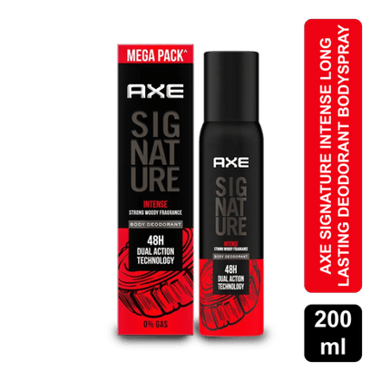 Axe Signature Intense 48H Dual Action Body Deodorant Spray - Long Lasting, No Gas, For Men, 200 ml Can