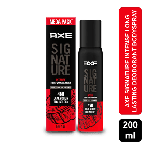 Axe Signature Intense 48H Dual Action Body Deodorant Spray - Long Lasting, No Gas, For Men, 200 ml Can