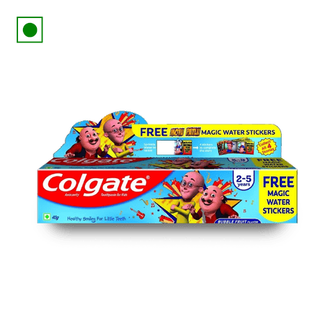 Colgate Kids Motu Patlu Toothpaste - 2-5 Years, Bubble Fruit Flavour, 40 gm Pack