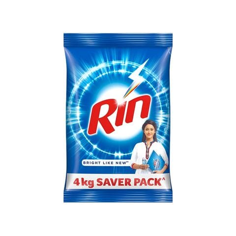 Rin Detergent Powder Regular, 4 kg Pouch