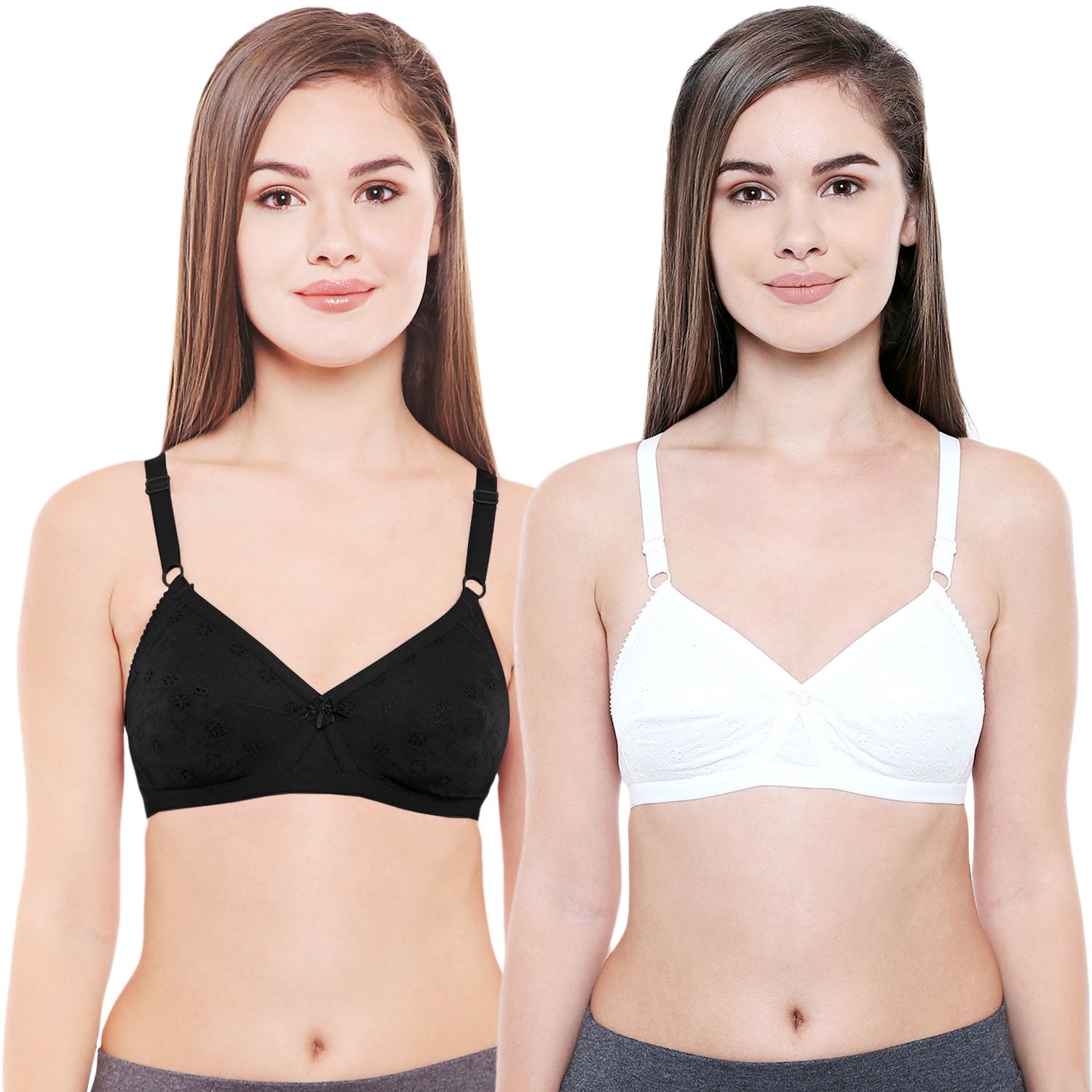 Bodycare Women Cotton Full Coverage Non Padded Regular Bra Pack - 2 E5524BW