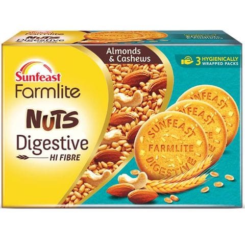 Sunfeast Farmlite Nuts Digestive Biscuits, 250 gm Box