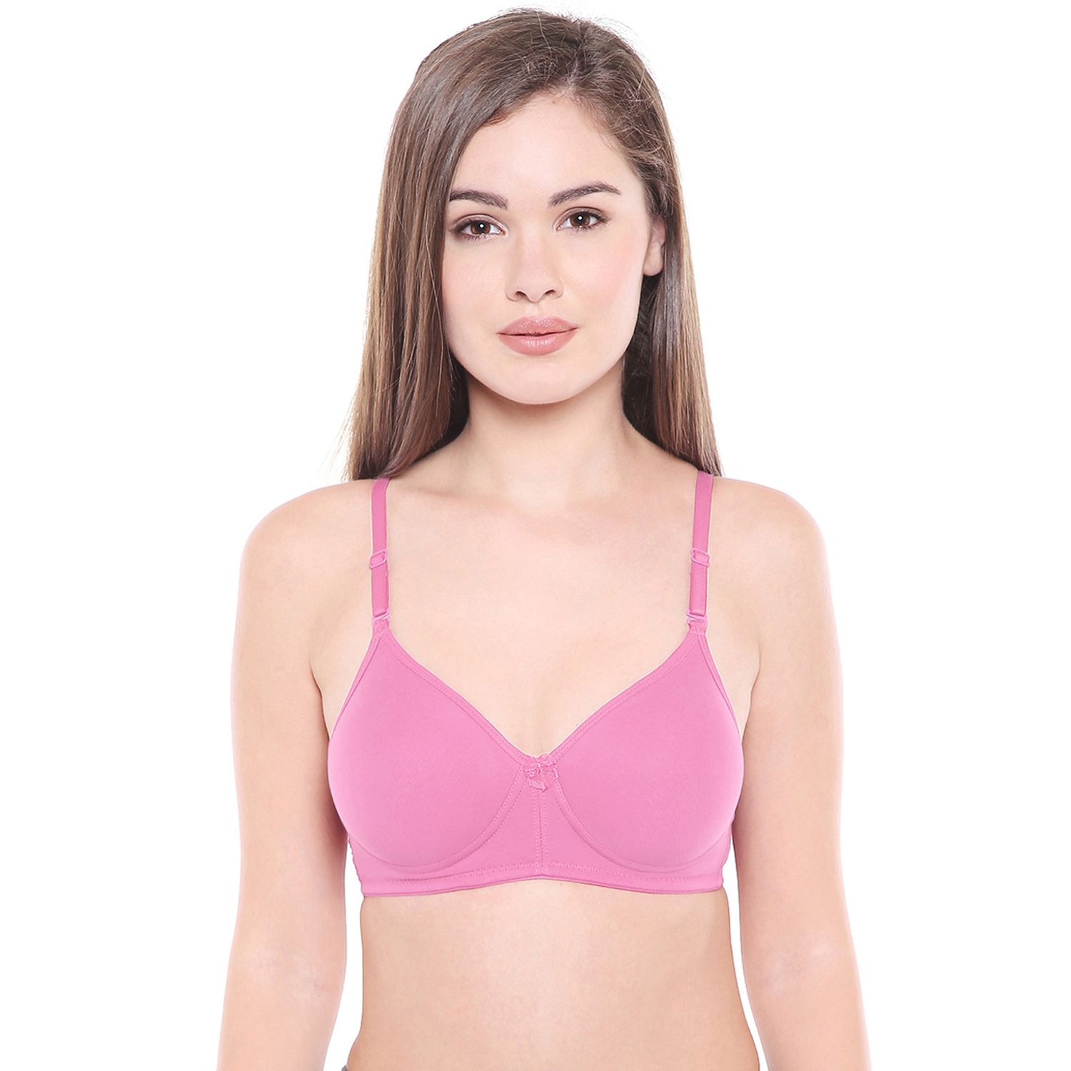 Bodycare Women Cotton Spandex Full Coverage Lightly Padded Regular Bra 6588-Pink