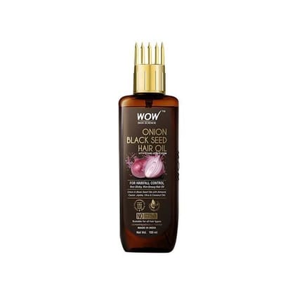 Wow Skin Science Onion Black Seed Hair Oil With Comb Applicator, 100 ml Bottle