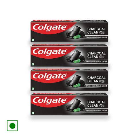 Colgate Charcoal Clean Black Gel Toothpaste (Pack Of 4), 480 gm Tube