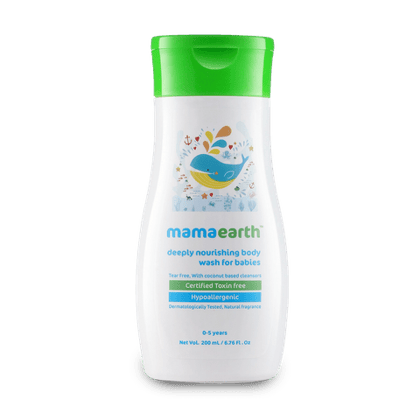 Mamaearth Deeply Nourishing Body Wash For Babies, 200 ml Bottle