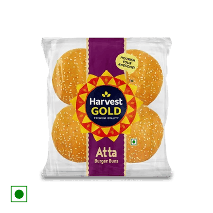 Harvest Gold Atta Burger Bun, 200 gm Poly Pack