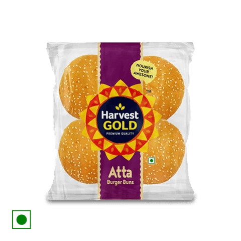 Harvest Gold Atta Burger Bun, 200 gm Poly Pack