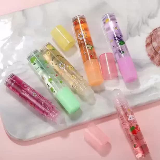 Elecsera Moisturizing Fruity Hydrating Roll-on Fruit Lip Oil Fruit (Pack of: 6, 21.6 g) Multicolor