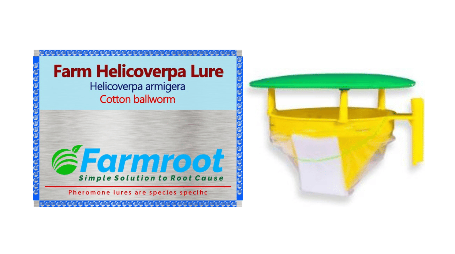 FARM HELICOVERPA (COTTON BOLL WORM) LURE WITH FUNNEL TRAP PACK OF 10 )