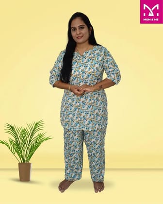 Mom And Me Kurta & Pyjama Set (L) | Premium Cotton Floral Print | Casual Loungewear Mom And Me Kurta & Pyjama Set (L) | Premium Cotton Floral Print | Casual Loungewear