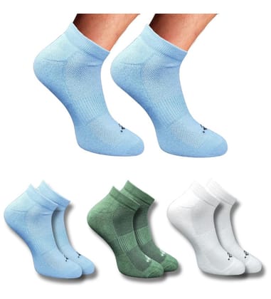 3-Pair Set Unisex Casual Cotton Printed Low Cut Socks (Multicolor)