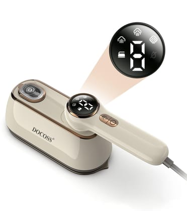 Docoss Foldable Mini Steam Iron For Travel,Portable,1500 Watts Vertical & Horizontal Travel Garment Steamer For Clothes with LCD Display|10s Fast Heating|150ML Water Tank Travelling Steam Press Docoss Foldable Mini Steam Iron For Travel,Portable,1500 Wat