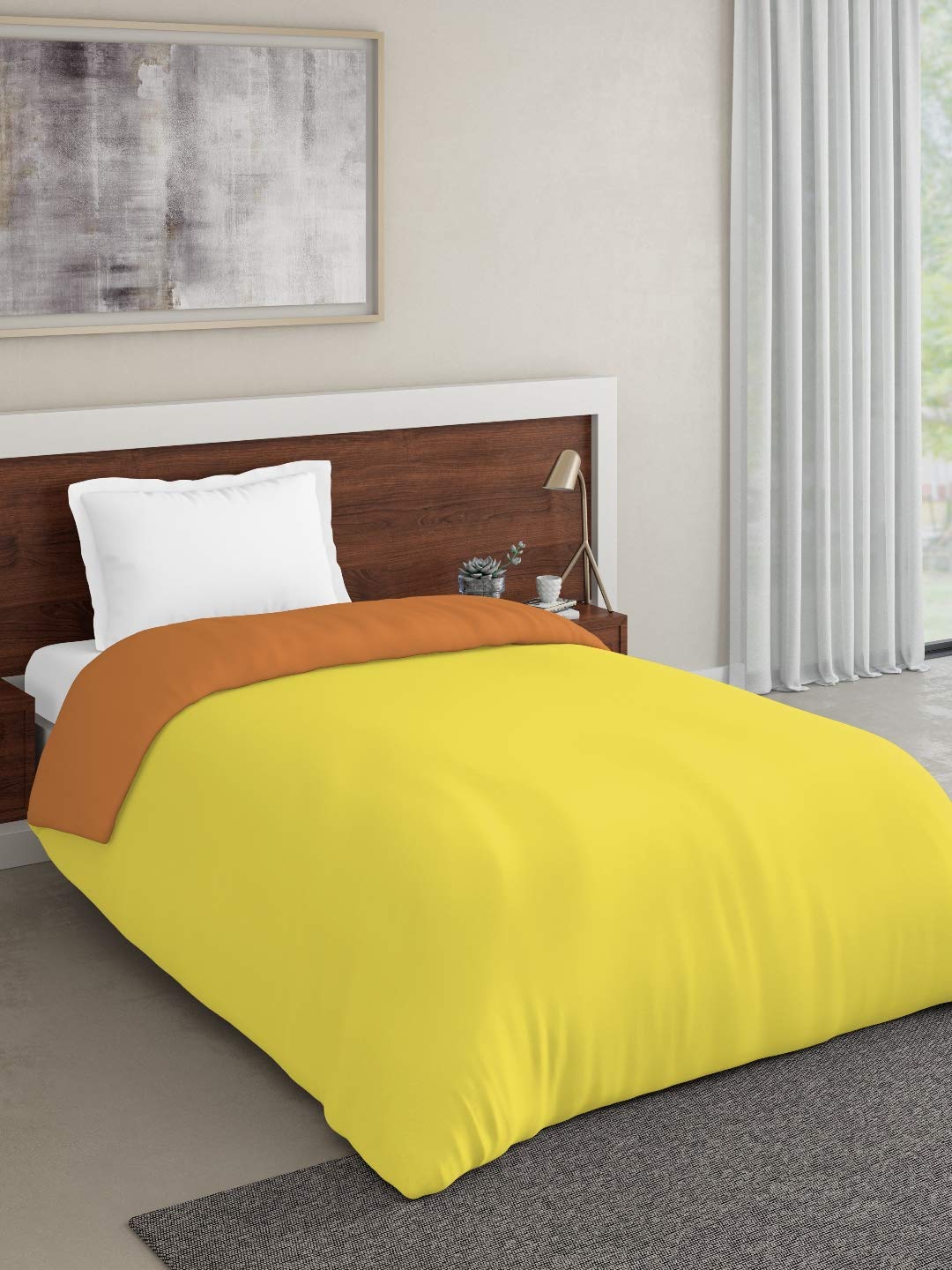 D'Decor Live Beautiful 180TC 1 Single Comforter - Gold (152 CM X 229 CM, 60IN X 90IN)
