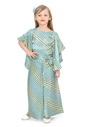 Be:Kids Green and Yellow Geometric Print Top and Palazzo Pants Set Be:Kids Green and Yellow Geometric Print Top and Palazzo Pants Set