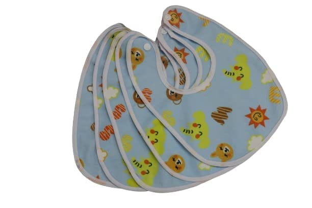 FAIRBIZPS Soft Baby Bibs Washable Waterproof Printed Baby Bibs Apron with Button for Baby Feeding- Set of 5