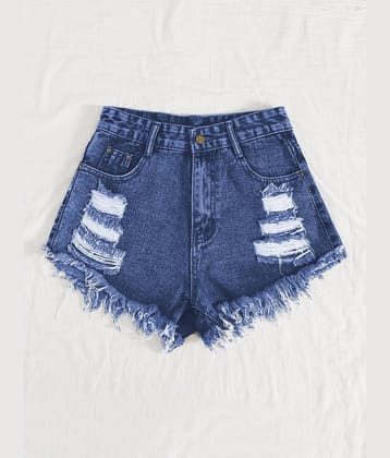 Aahwan Denim Hot Pants - Blue Single