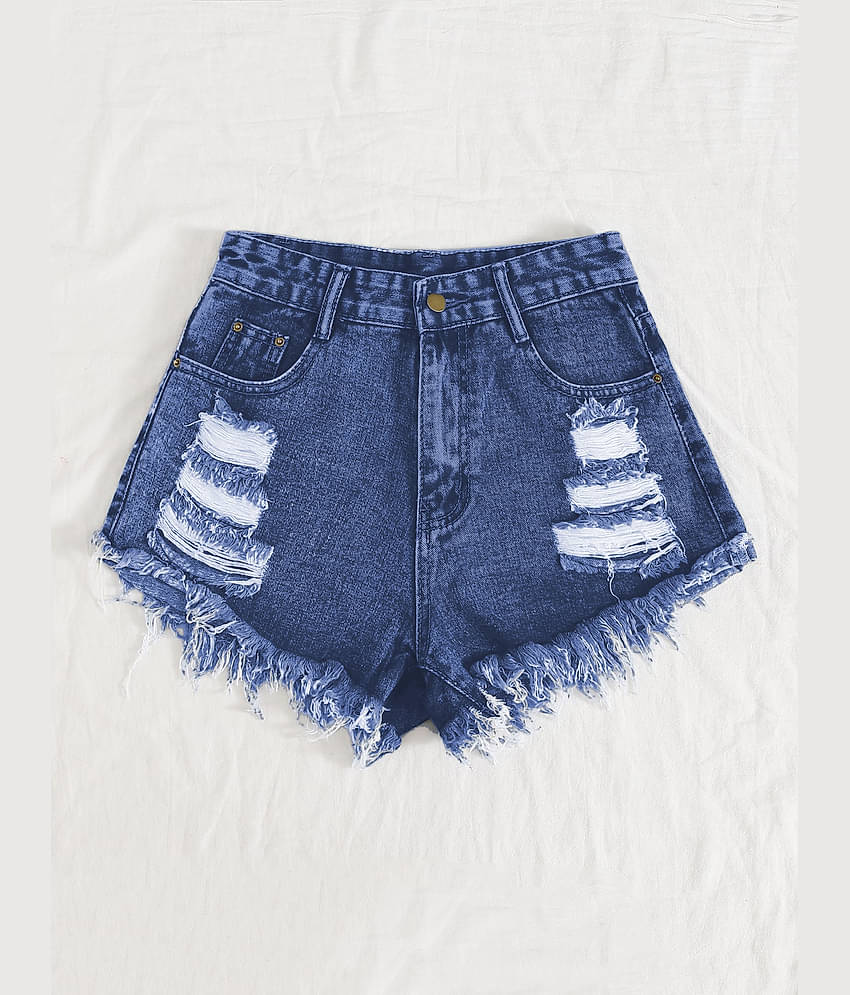 Aahwan Denim Hot Pants - Blue Single