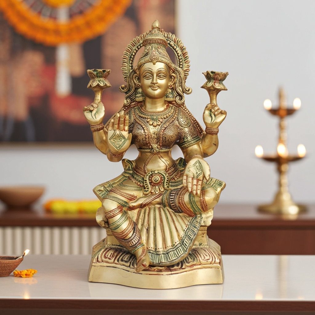 Brass Lakshmi Ji Statue Idol (BSMAS1125 L)